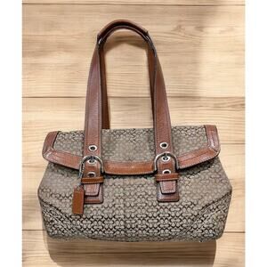 Y2K Coach F12312 Soho Signature Jacquard Flap Satchel Bag